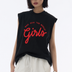 Girls Rule Tank Tees Black