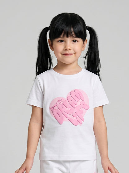 Coolbee Store Kids Girls T-Shirt - White (CSKT214) – back view