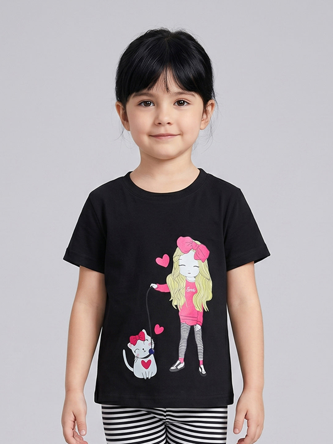 Coolbee Store Kids Girls T-Shirt - Black (CSKT207) – back view