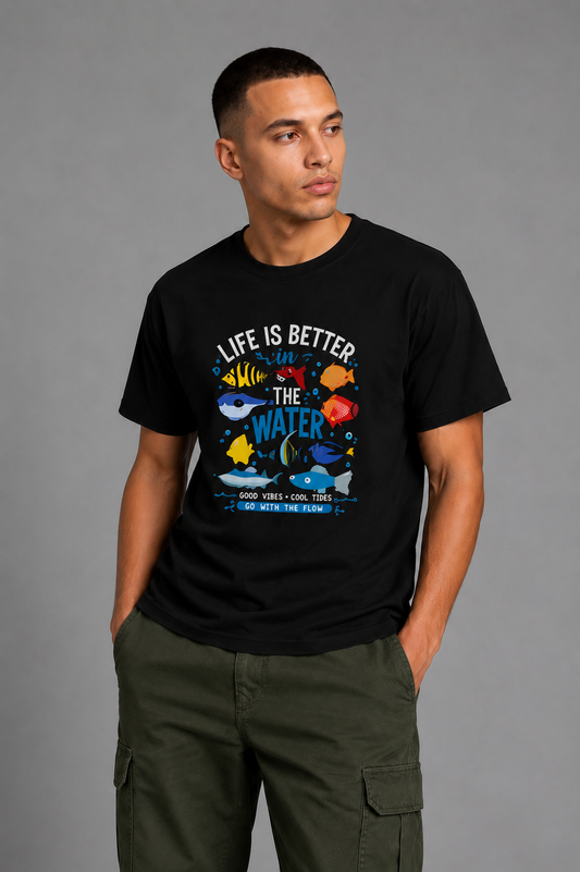 Cool Bee Marine Tee Black for Men - Black Oversized Graphic Tee Streetwear India