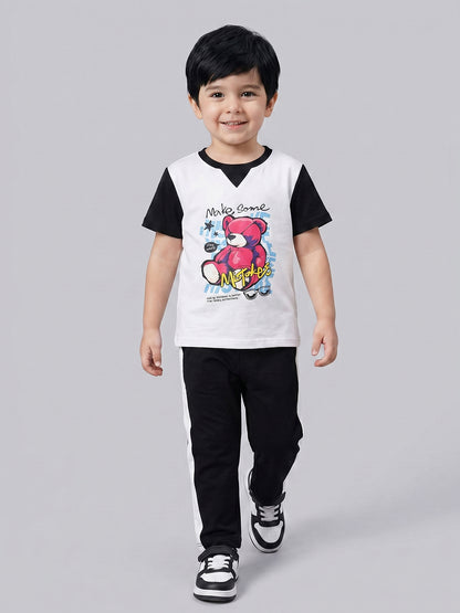 Coolbee Store Kids Boys Clothing Set - Black & White (KBSSTREG3) – back view