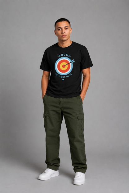 Cool Bee Goal Tee Black for Men - Black Oversized Graphic Tee Streetwear India - Detail View