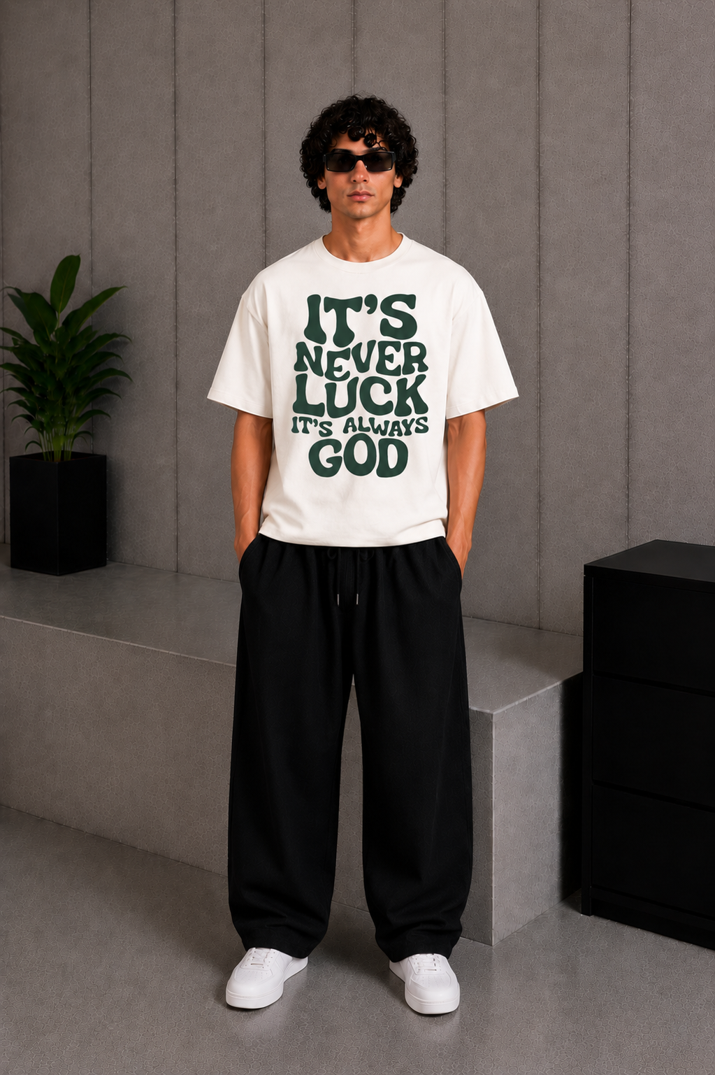 Never Luck Tee White
