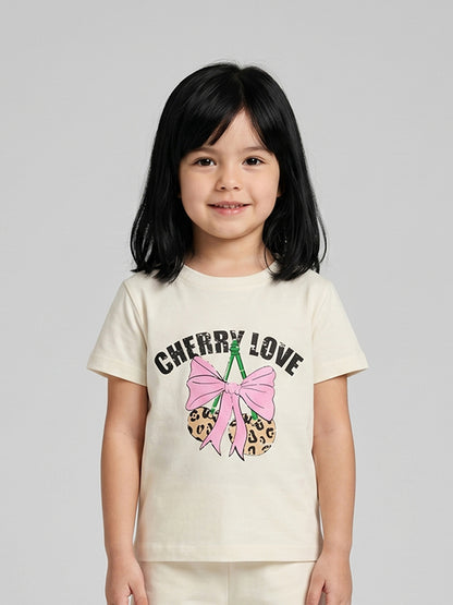 Coolbee Store Kids Girls T-Shirt - Offwhite (CSKT208) – back view