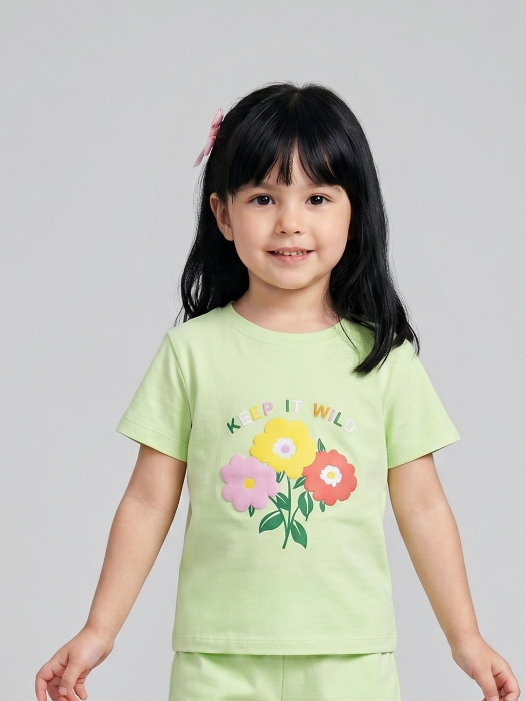 Coolbee Store Kids Girls T-Shirt - Green (KGSSA32) – back view