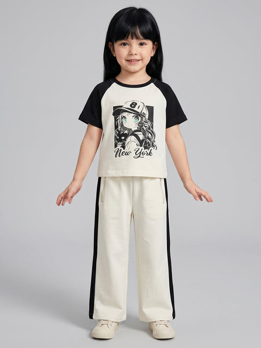 Kids Girls Clothing Set - Offwhite (KGSSA88)