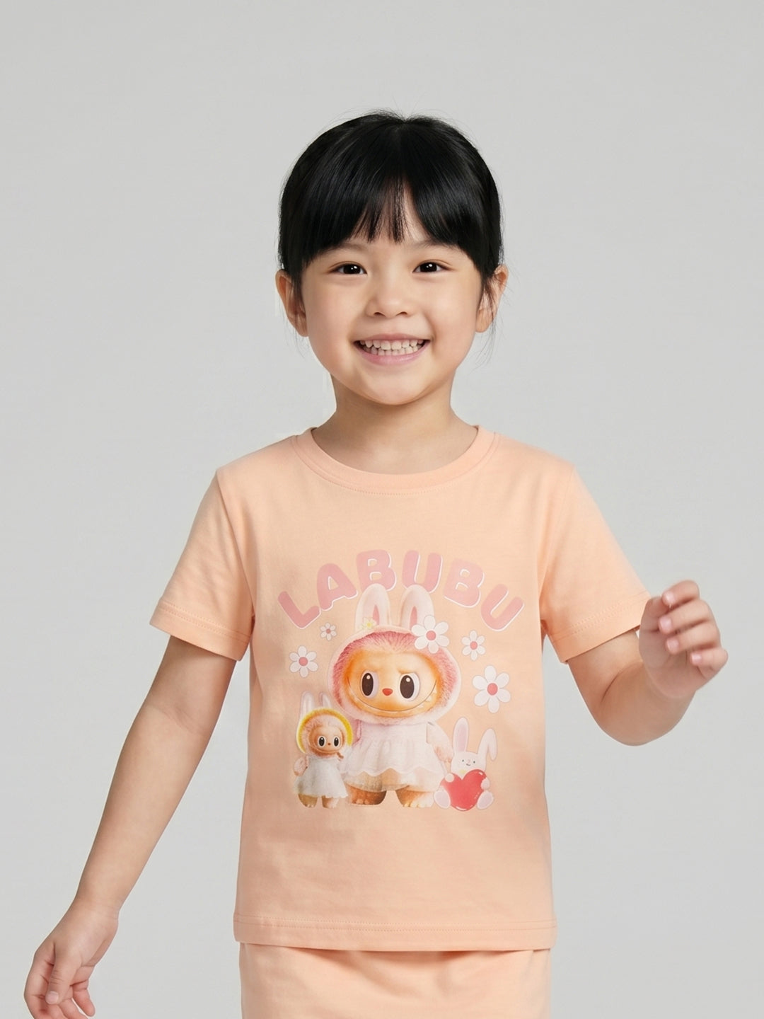 Coolbee Store Kids Girls T-Shirt - Peach (CSKT211) – back view