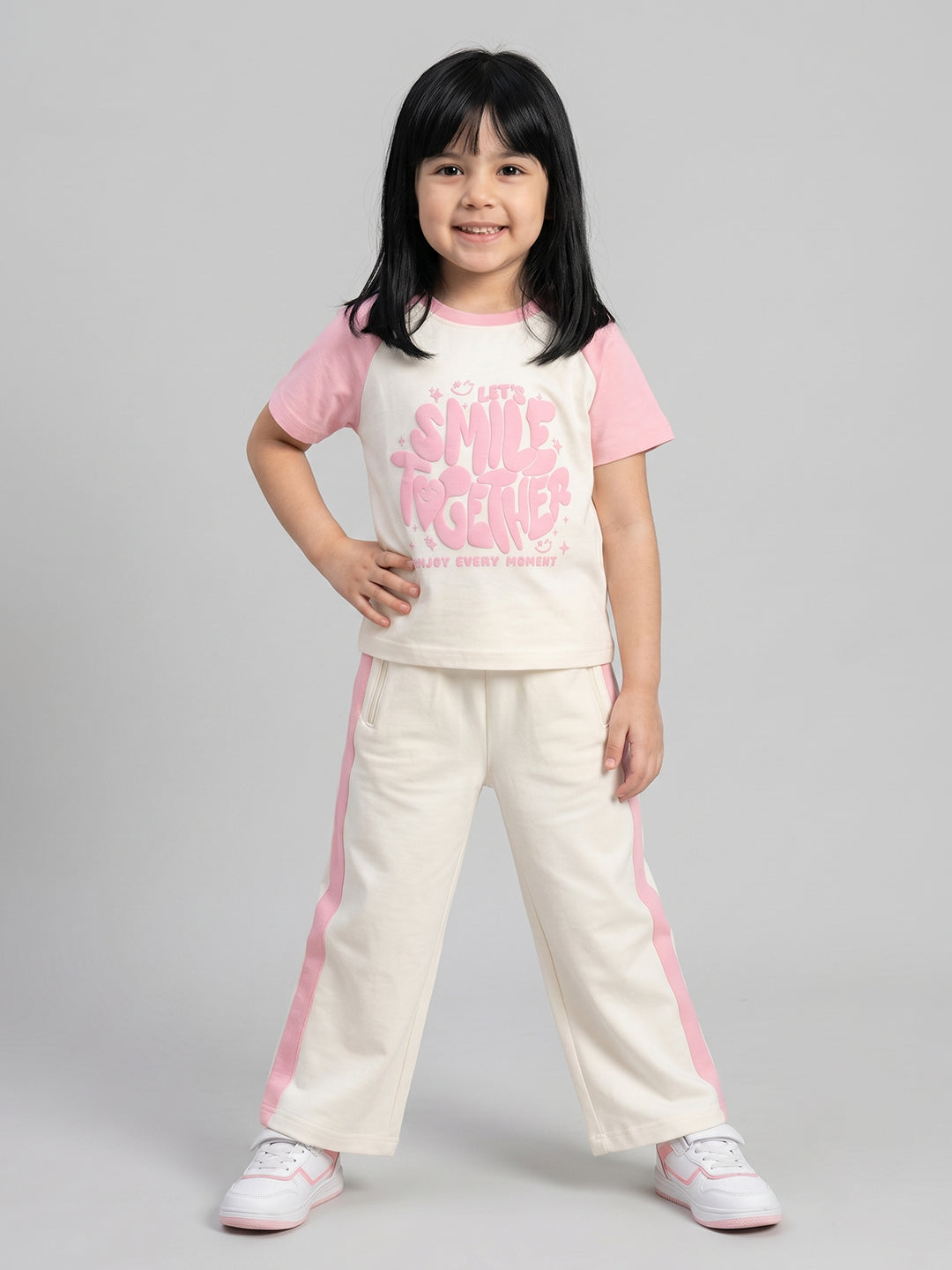 Coolbee Store Kids Girls Clothing Set - Offwhite (KGSSA89) – back view