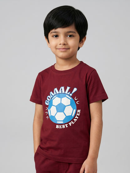 Coolbee Store Kids Boys T-Shirt - Maroon (CSKT205) – back view