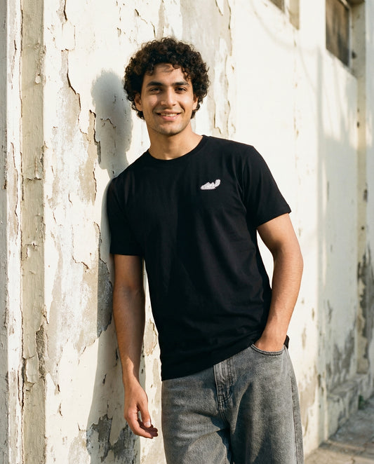Cool Bee Essential Cotton Crew Neck T-Shirt Black for Men - Black Regular Fit Tee India