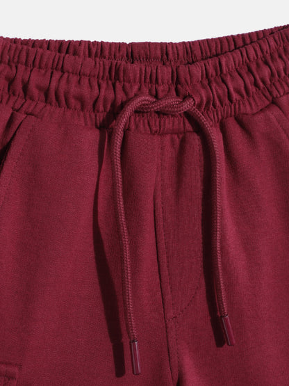 Coolbee Store Kids Boys Shorts - Maroon (KB4WLS221) – close-up fabric detail