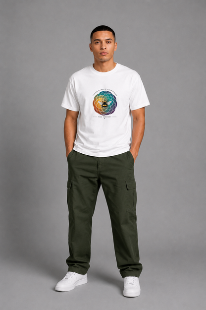 Cool Bee Pure Tee White for Men - White Oversized Graphic Tee Streetwear India - Detail View