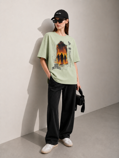 God Inspires Women Tee Green