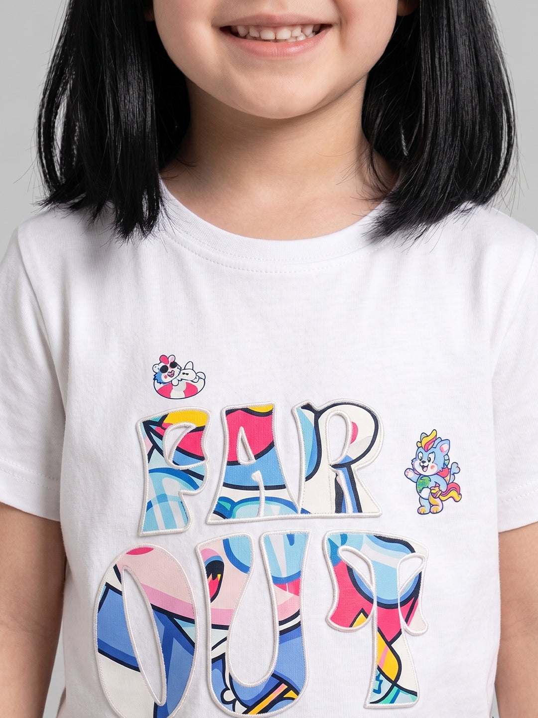 Coolbee Store Kids Girls T-Shirt - White (CSKT210) – side view