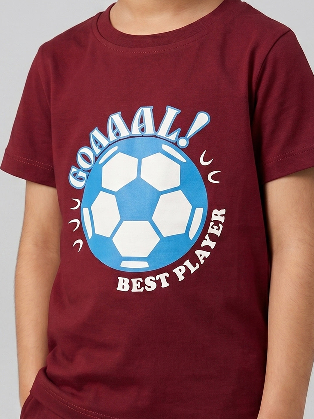 Coolbee Store Kids Boys T-Shirt - Maroon (CSKT205) – side view