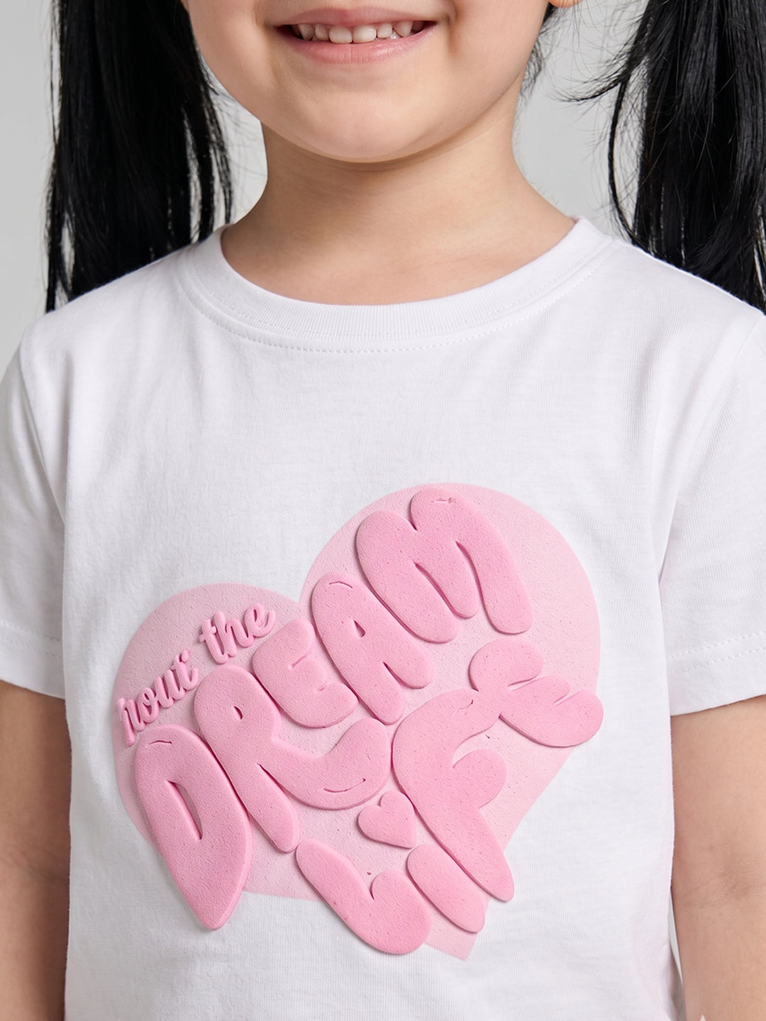 Coolbee Store Kids Girls T-Shirt - White (CSKT214) – side view
