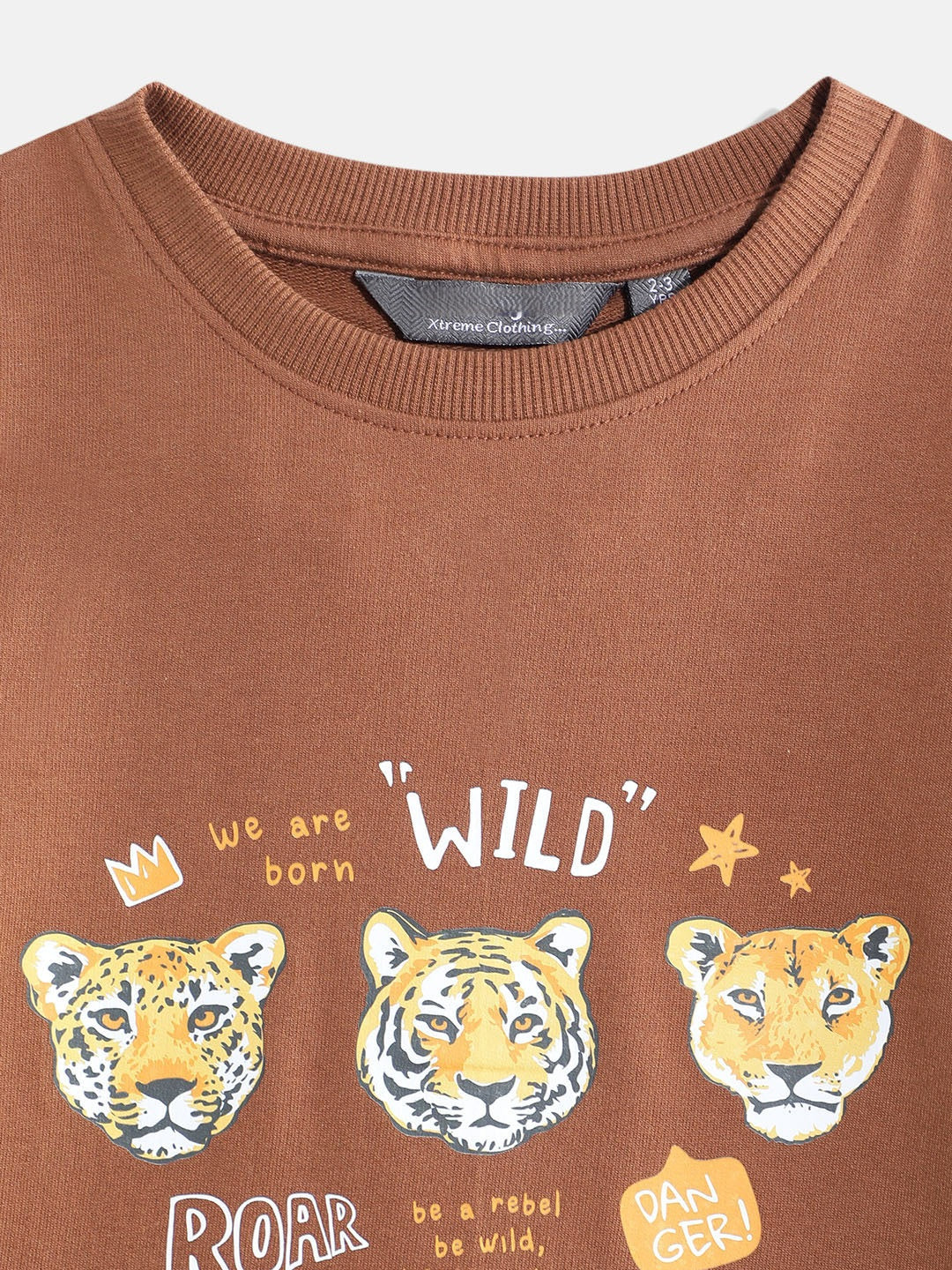 Coolbee Store Kids Boys T-Shirt - Brown (KBAW25TR4) – close-up fabric detail
