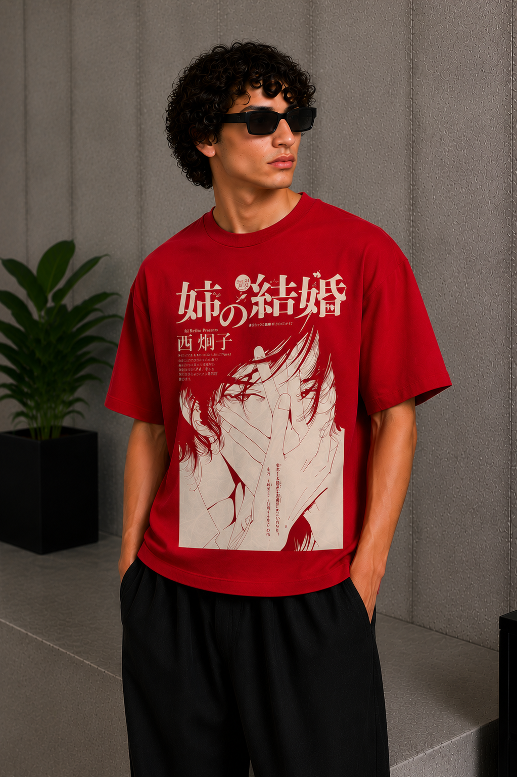 Manga Graphic Tee Red