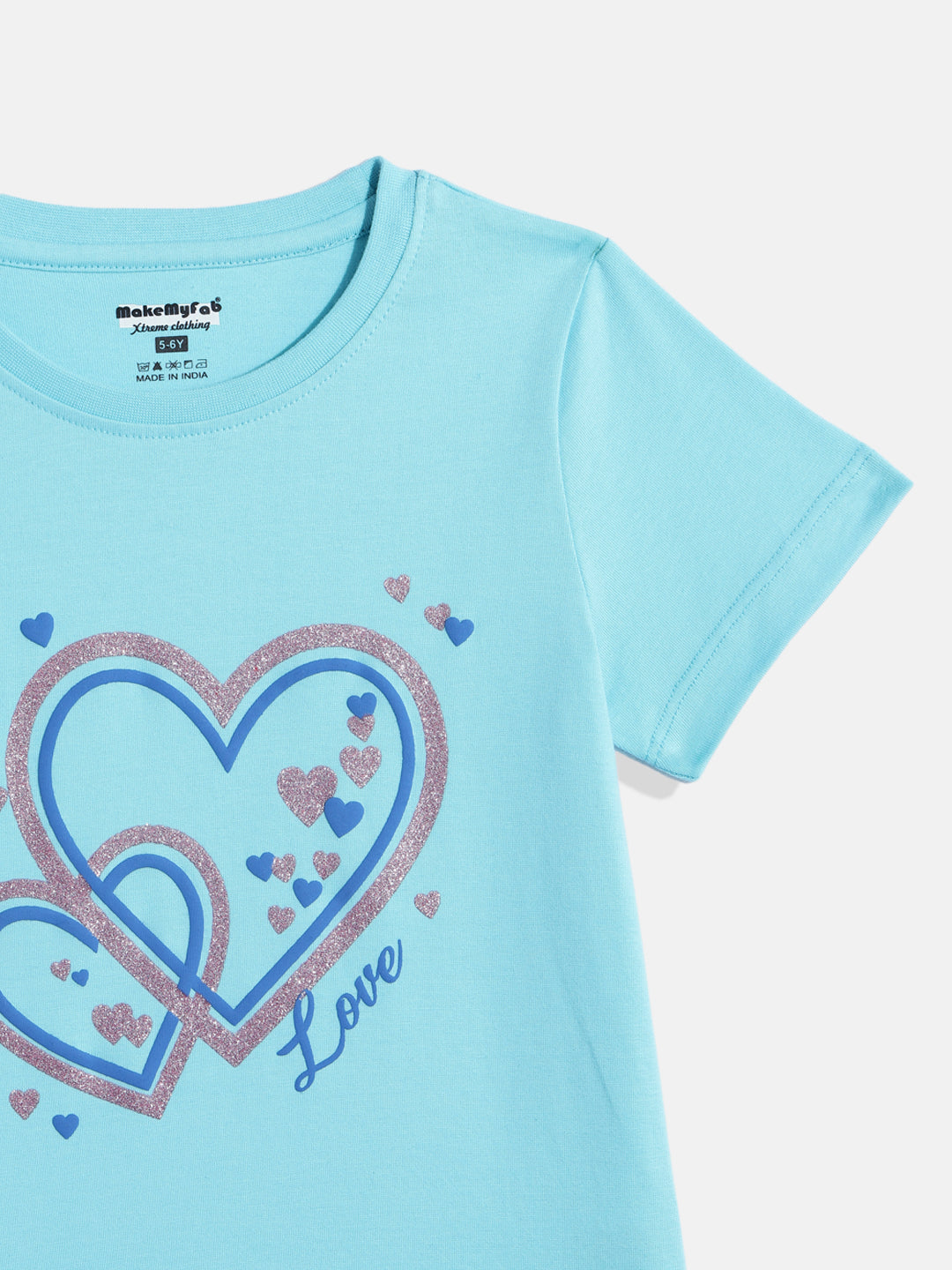 Coolbee Store Kids Girls T-Shirt - Sky Blue (CSKT229) – side view