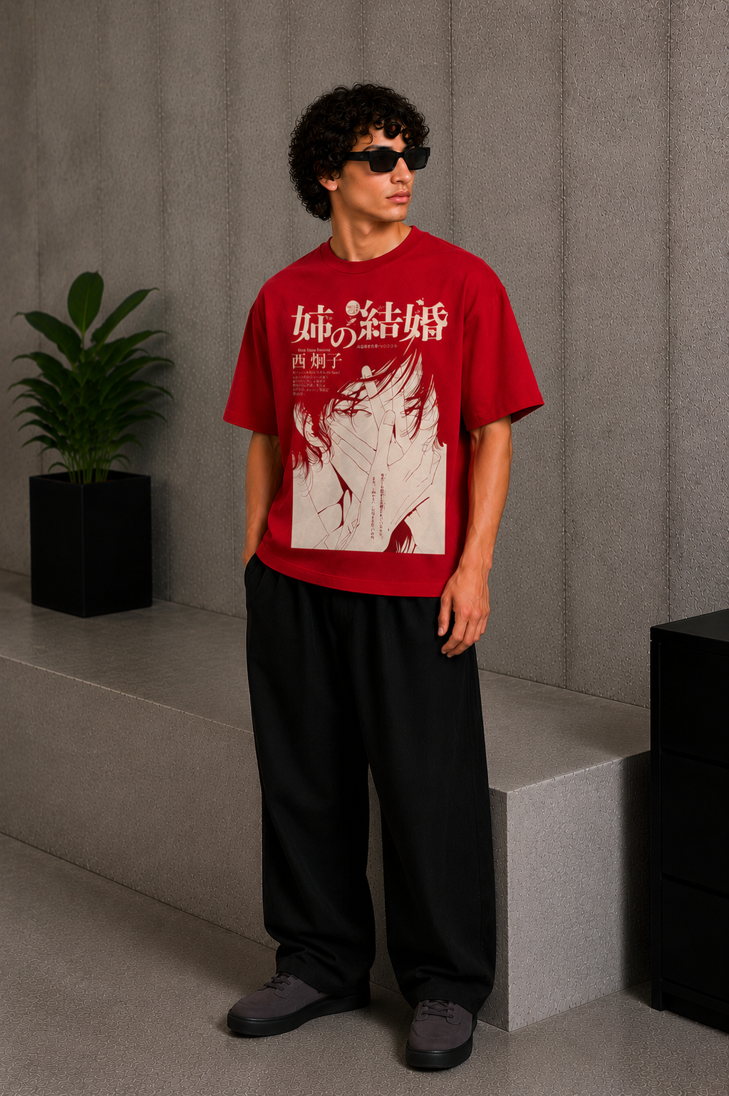 Manga Graphic Tee Red