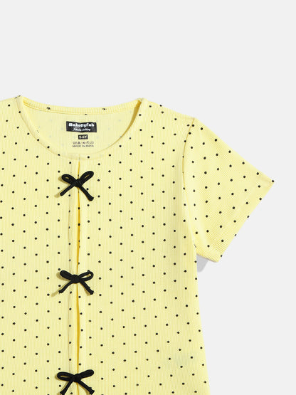 Coolbee Store Kids Girls Top - Yellow (KGSSA52) – side view