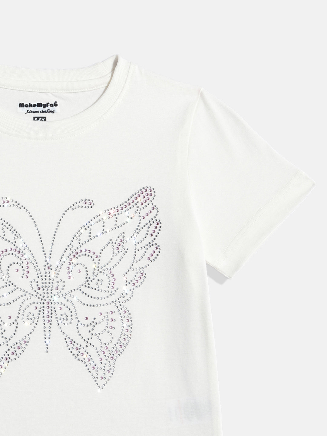 Coolbee Store Kids Girls T-Shirt - Off White (CSKT230) – side view