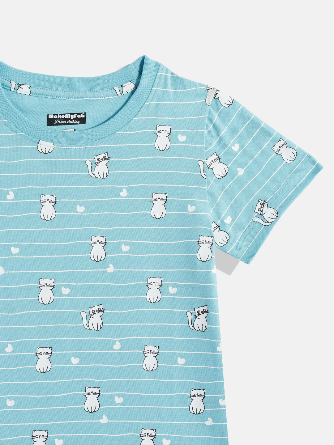 Coolbee Store Kids Girls T-Shirt - Light Blue (KGSSA09) – side view