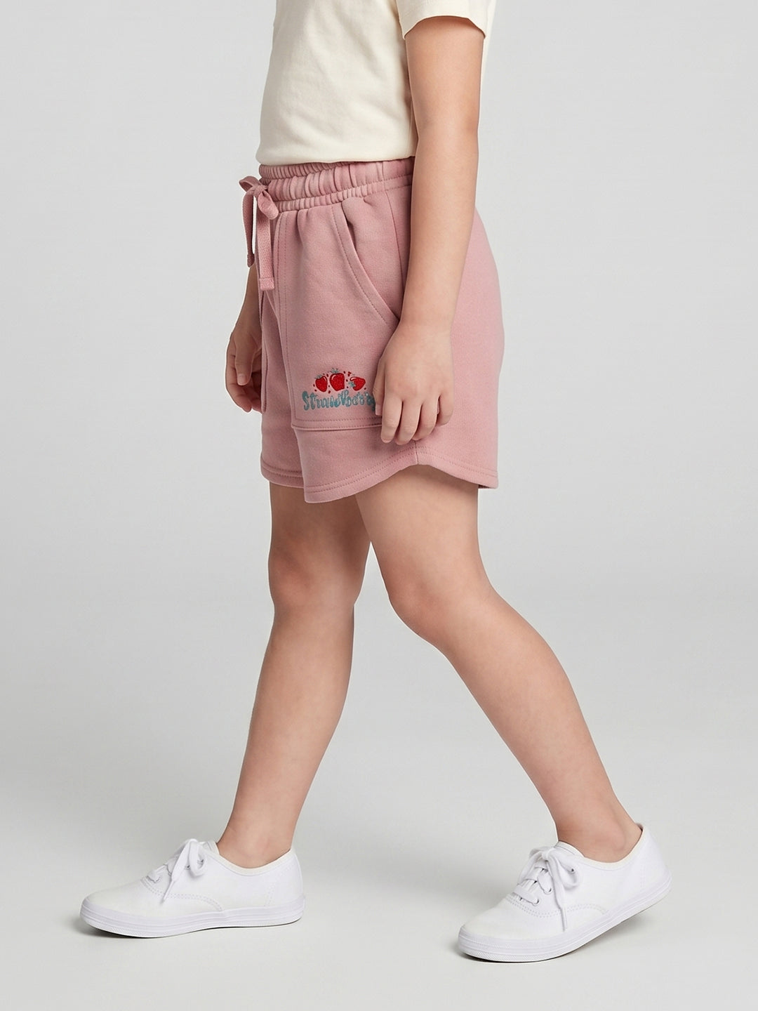 Coolbee Store Kids Girls Shorts - Peach (CSKS107) – side view