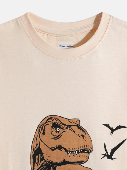 Coolbee Store Kids Boys T-Shirt - Beige (KBSS25TR453) – close-up fabric detail