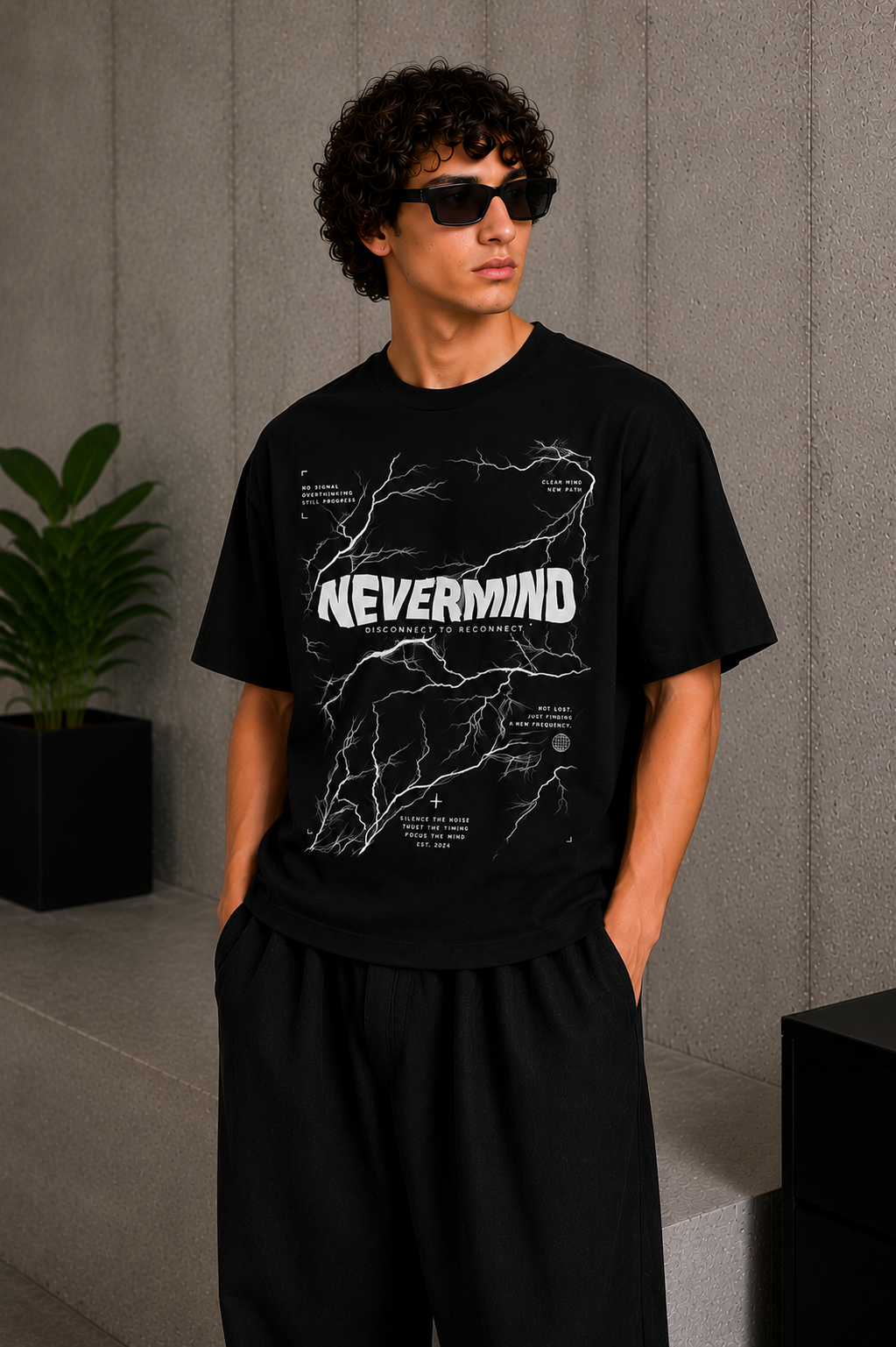 Never Mind Tee Black