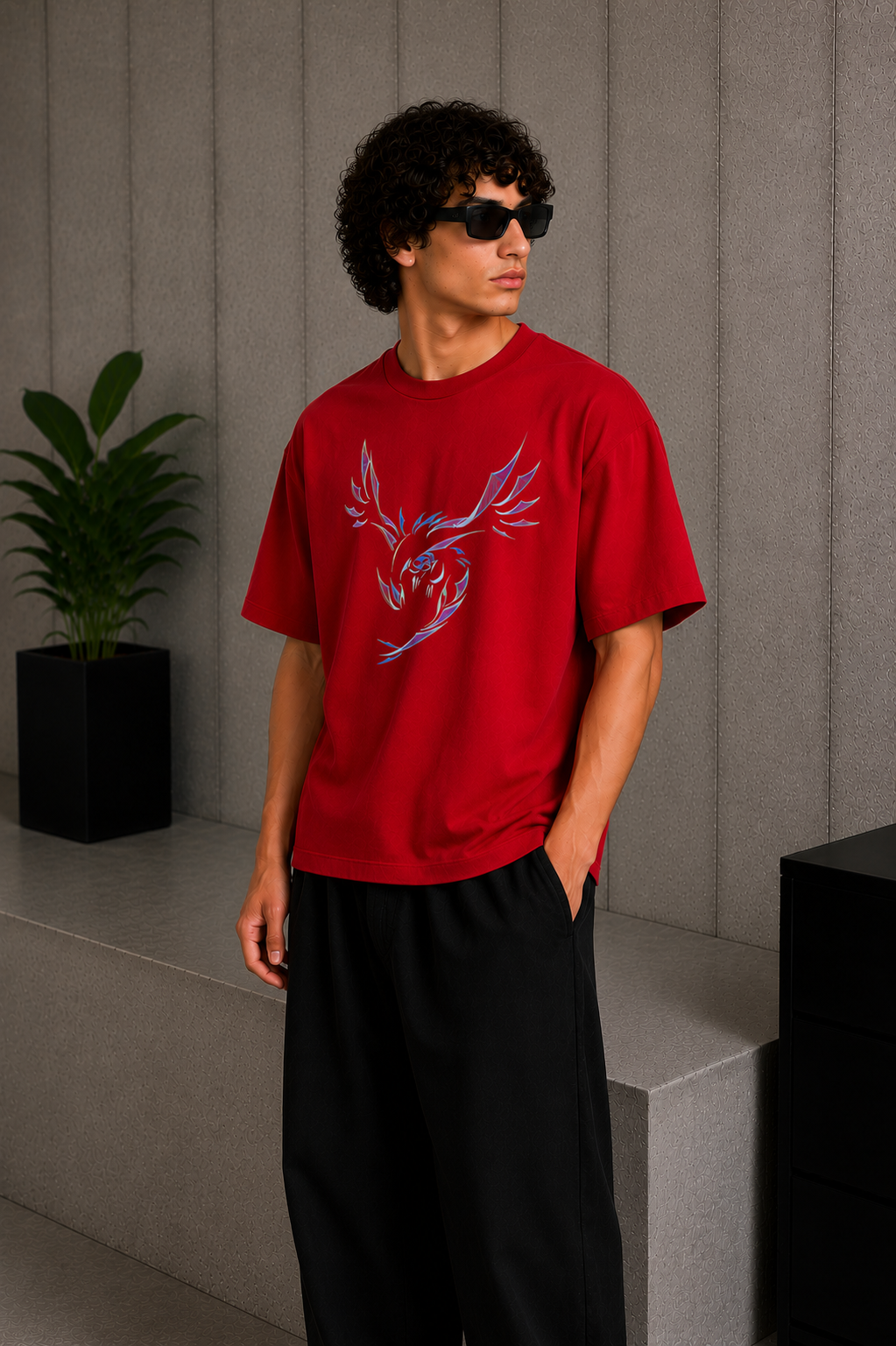 Wing line Tee Red