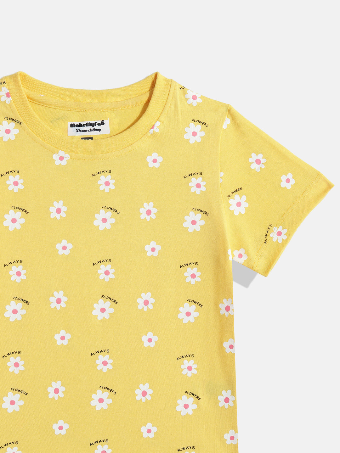 Coolbee Store Kids Girls T-Shirt - Yellow (KGSSA12) – side view