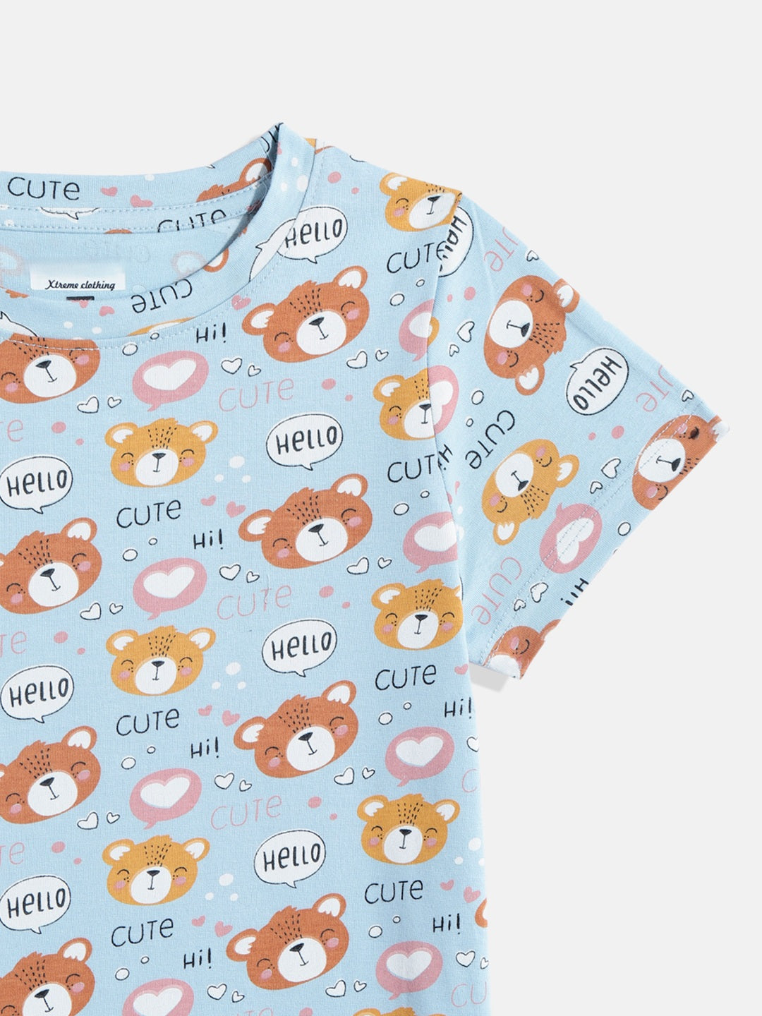 Coolbee Store Kids Boys T-Shirt - Light Blue (CSKT237) – close-up fabric detail