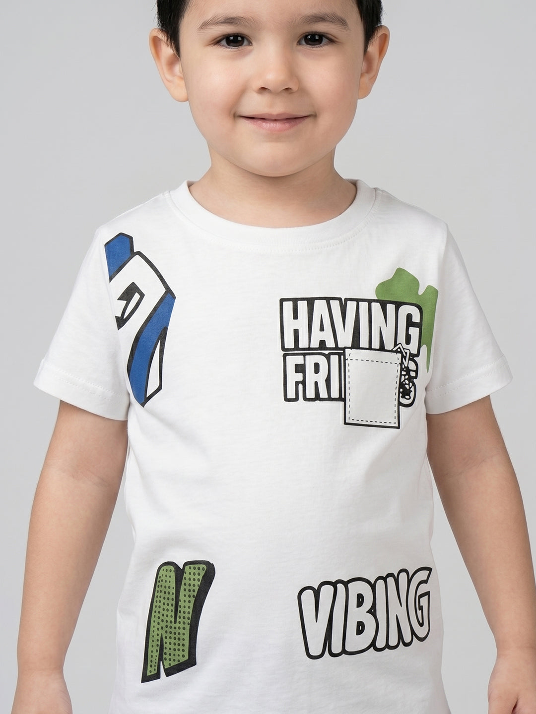 Coolbee Store Kids Boys T-Shirt - White (CSKT218) – side view