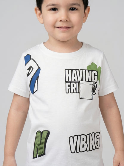 Coolbee Store Kids Boys T-Shirt - White (CSKT218) – side view