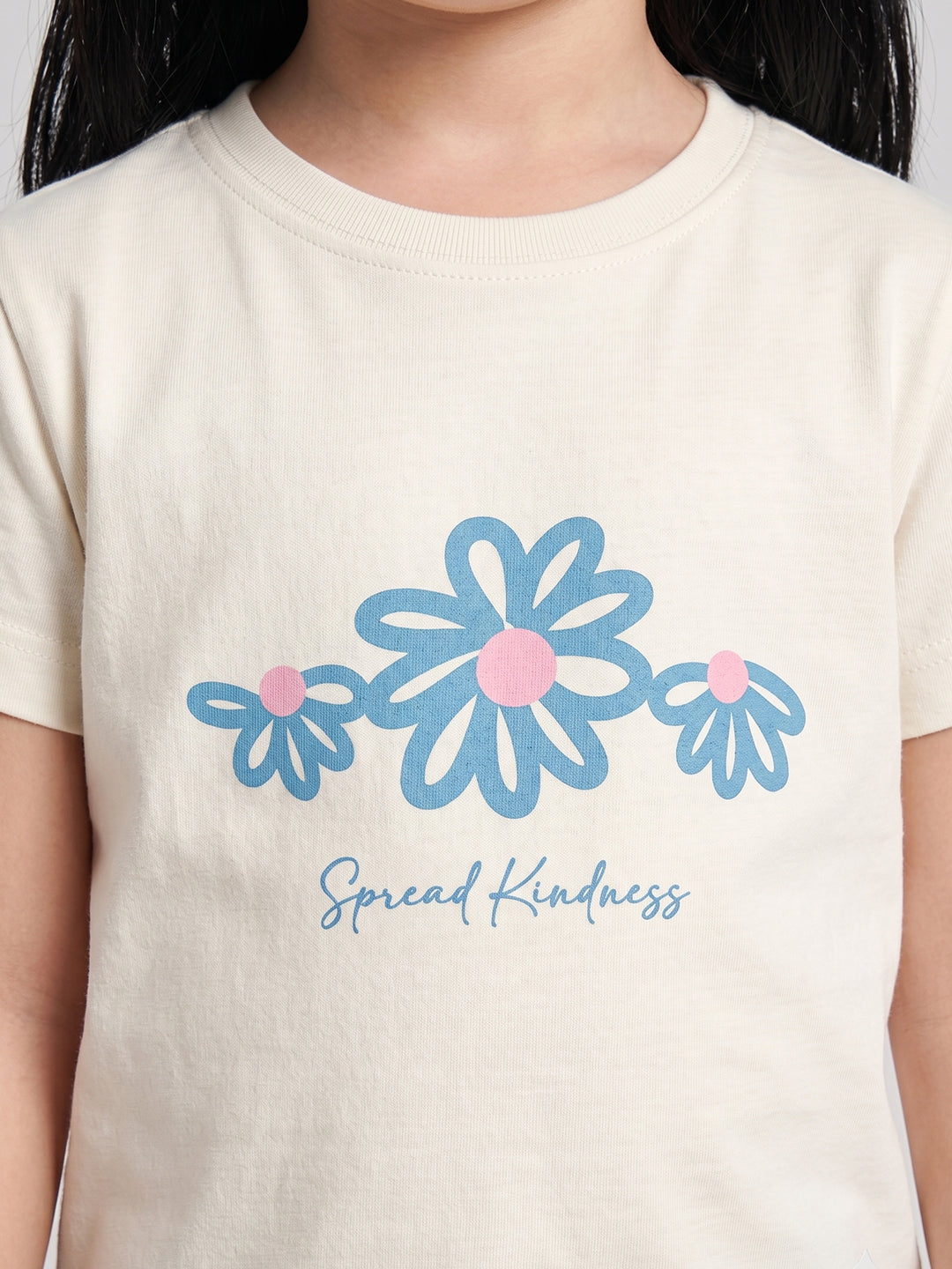 Coolbee Store Kids Girls T-Shirt - Offwhite (KGSSA31) – side view