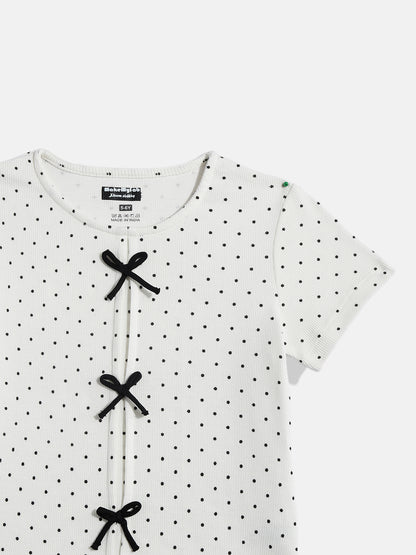 Coolbee Store Kids Girls Top - White (KGSSA50) – side view