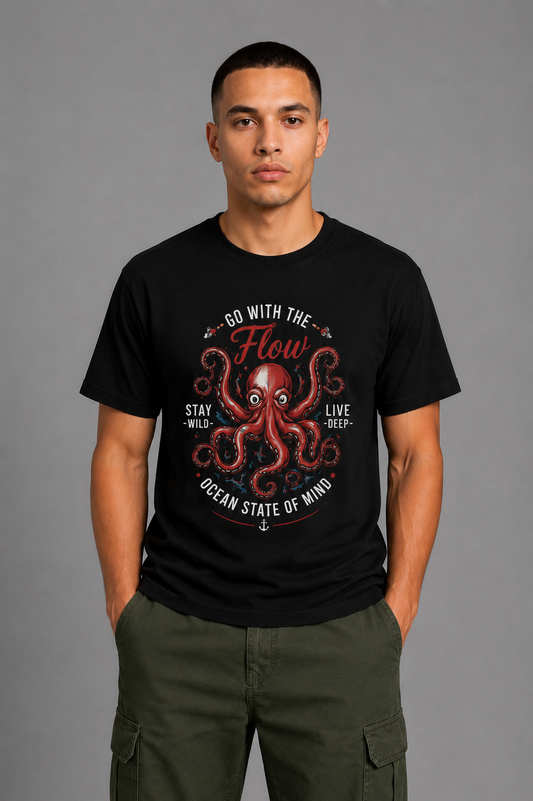 Cool Bee Octo Tee Black for Men - Black Oversized Graphic Tee Streetwear India