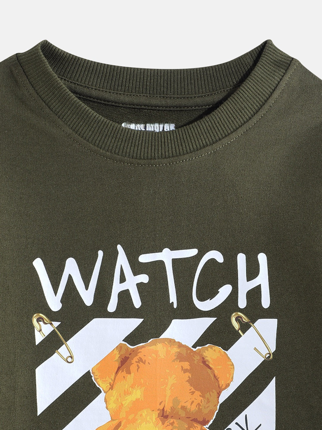 Coolbee Store Kids Boys T-Shirt - Olive Green (KBAW25TR2) – close-up fabric detail