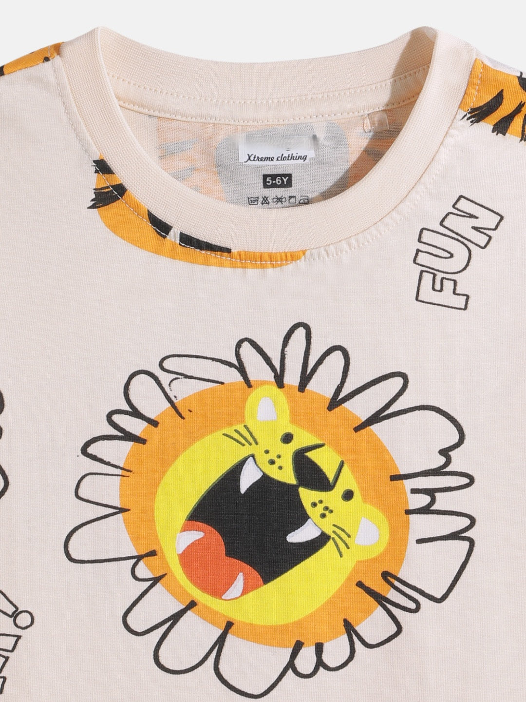 Coolbee Store Kids Boys T-Shirt - Beige (KBSS25TR482) – close-up fabric detail