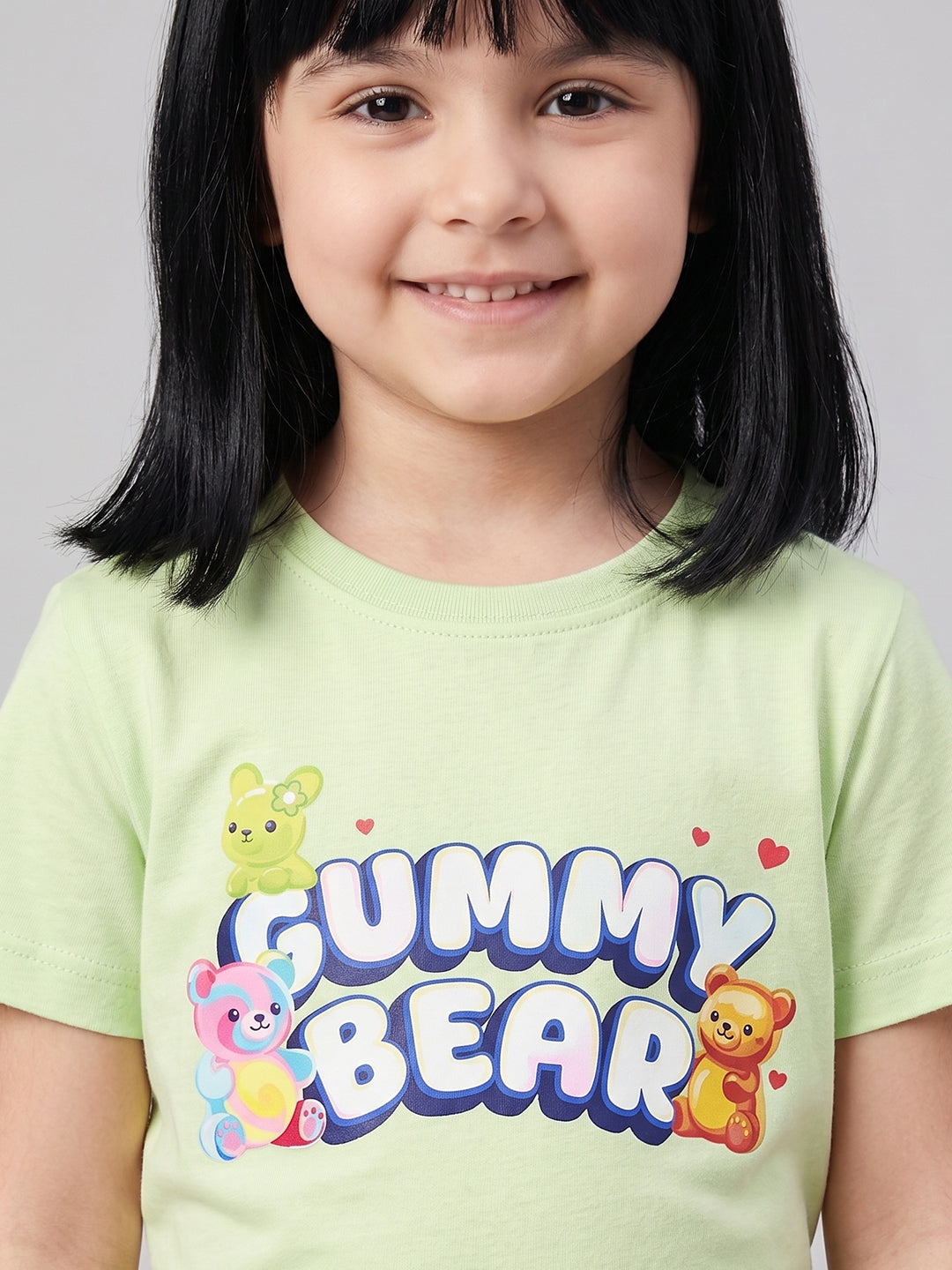 Coolbee Store Kids Girls T-Shirt - Green (KGSSA40) – side view