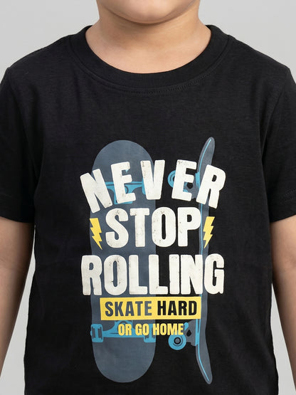 Coolbee Store Kids Boys T-Shirt - Black (CSKT225) – side view