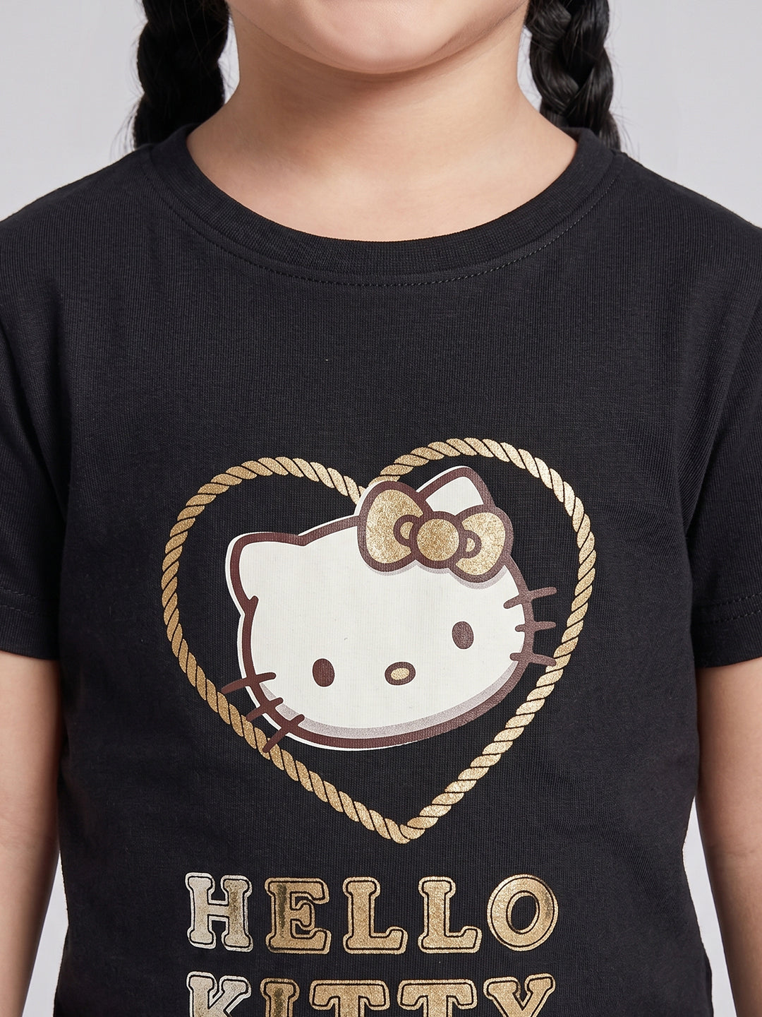 Coolbee Store Kids Girls T-Shirt - Black (CSKT213) – side view