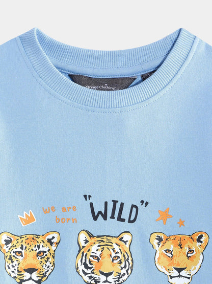 Coolbee Store Kids Boys T-Shirt - Blue (KBAW25TR3) – close-up fabric detail