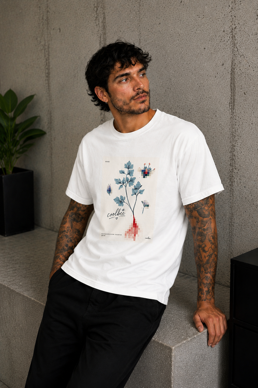 Cool Bee Leaf Tee White for Men - White Oversized Graphic Tee Streetwear India - Back View