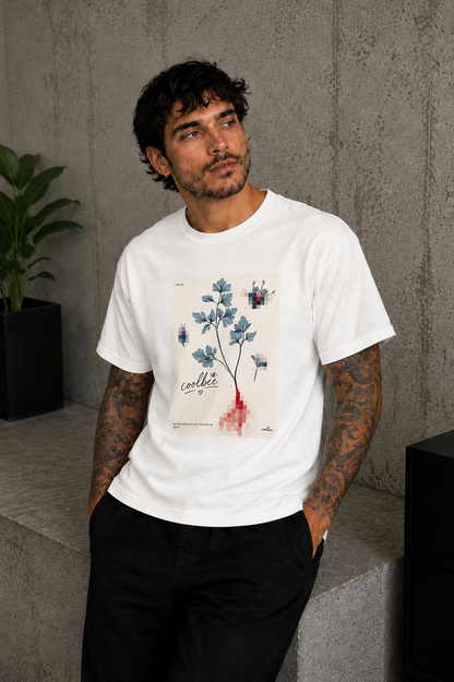 Cool Bee Leaf Tee White for Men - White Oversized Graphic Tee Streetwear India
