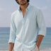 Linen Casual Shirt Ice Blue
