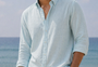 Linen Casual Shirt Ice Blue