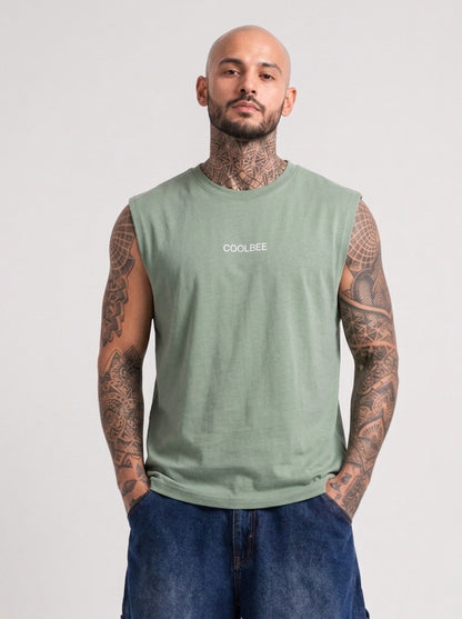 Cool Bee Men Tank Tees Green for Men - Green Tank Top Gym Casual India