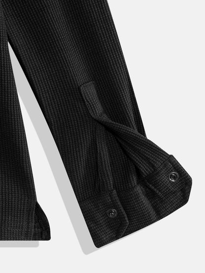 Coolbee Store Kids Boys Shirt - Black (KBAW25S007) – close-up fabric detail